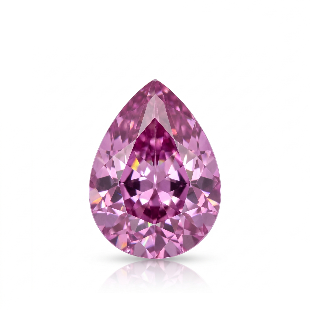 IGI Certified Laboratory Grown Purplish Pink Sapphire | 5.76 Carat Pear Mixed Cut | Luxury Gemstone Main image