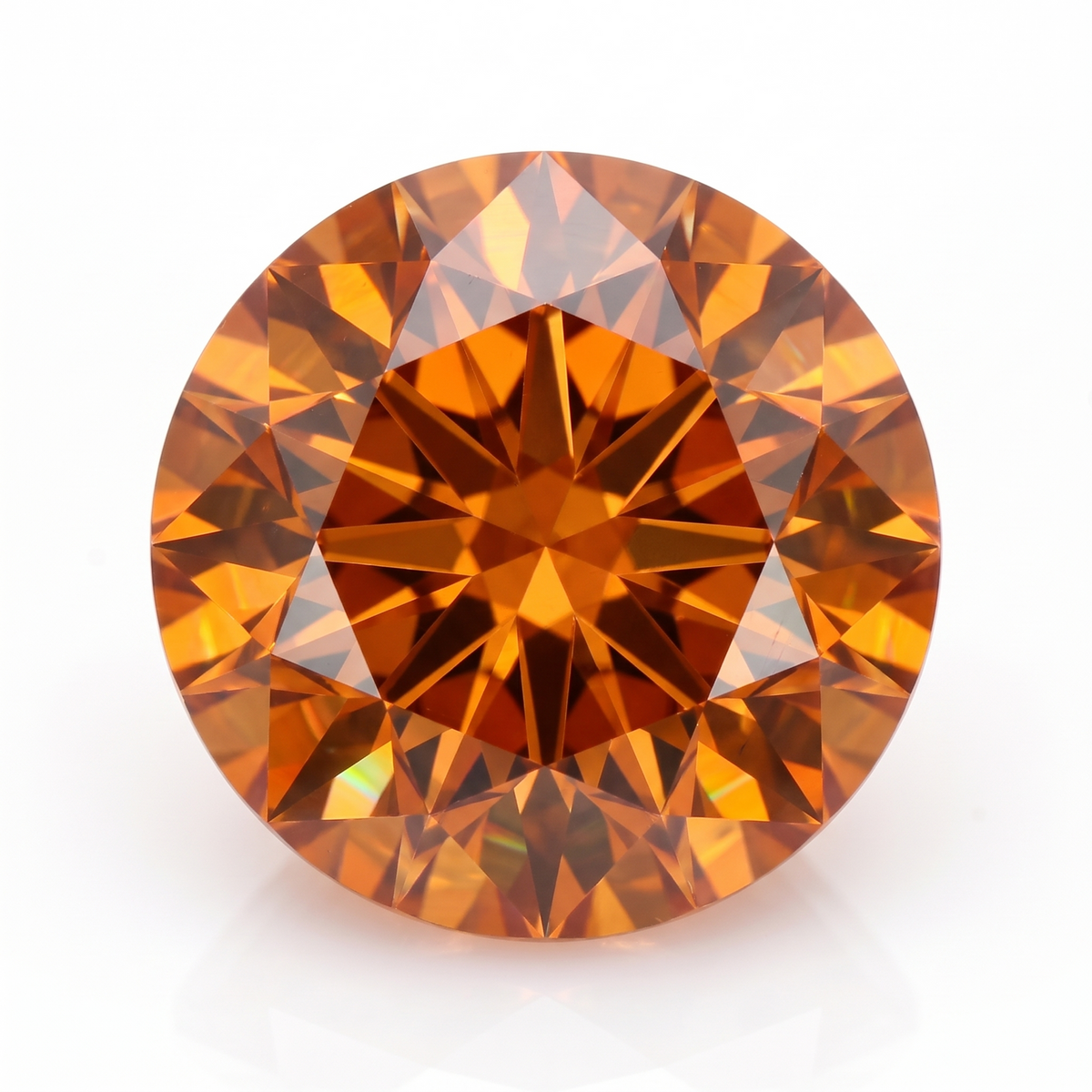 IGI Certified Laboratory Grown Orange Sapphire | 0.11 Carat Round Mixed Cut | Luxury Gemstone