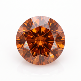 IGI Certified Laboratory Grown Orange Sapphire | 0.11 Carat Round Mixed Cut | Luxury Gemstone