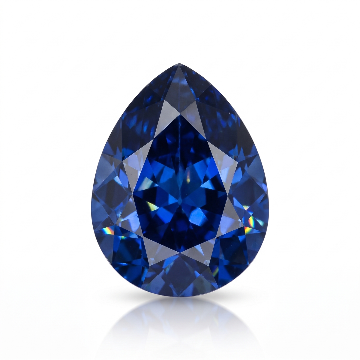 IGI Certified Laboratory Grown Blue Sapphire | 17.00 Carat Pear Mixed Cut | Luxury Gemstone