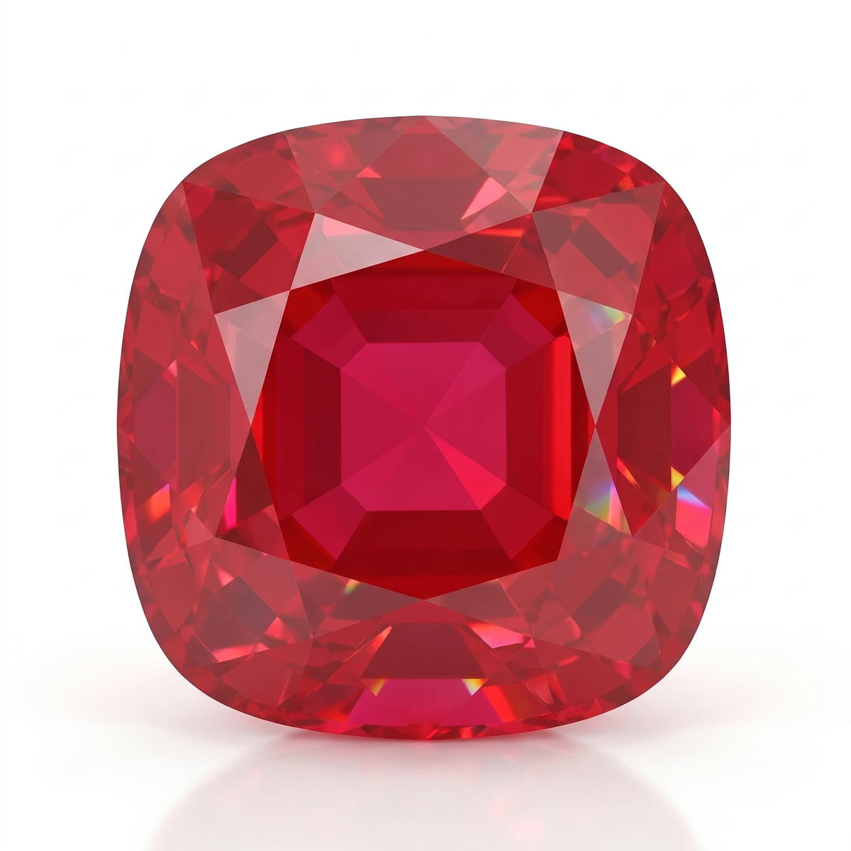 IGI Certified Laboratory Grown Purplish Red Ruby | 8.04 Carat Square Cushion Mixed Cut | Luxury Statement Gemstone Main image