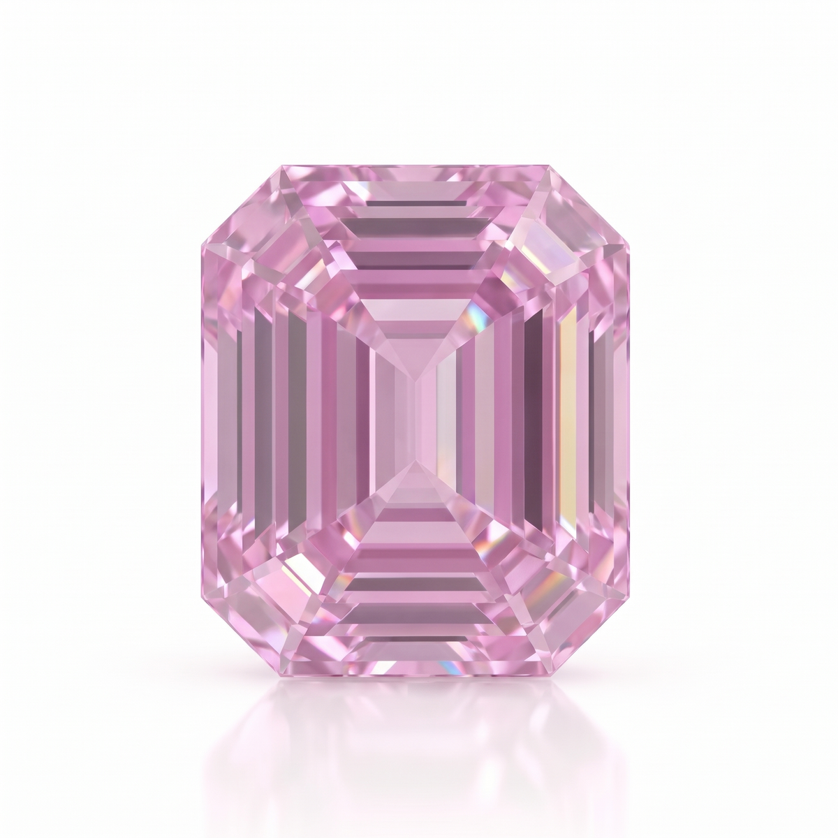 IGI Certified Laboratory Grown Purplish Pink Sapphire | 8.35 Carat Cut-Cornered Rectangular Cut | Ultra Luxury Gemstone