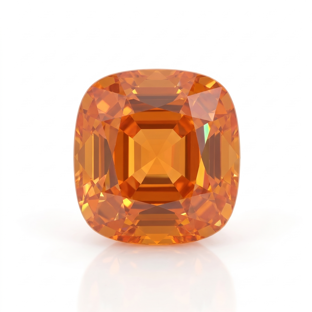 IGI Certified Laboratory Grown Orange Sapphire | 7.75 Carat Cushion Cut | Bold Luxury Statement Gemstone Main image