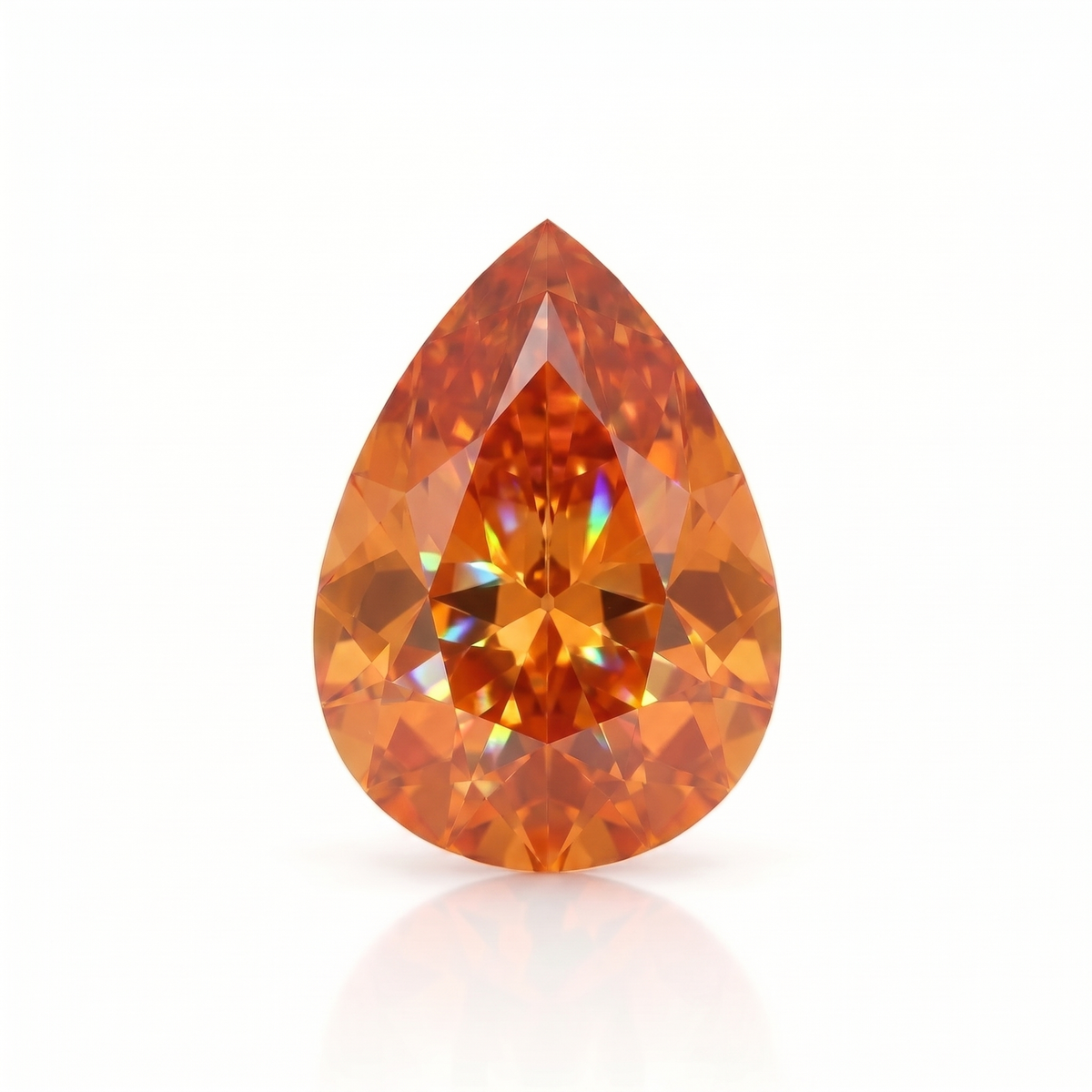 IGI Certified Laboratory Grown Orange Sapphire | 1.07 Carat Pear Cut | Elegant Fine Jewelry Gemstone Main image