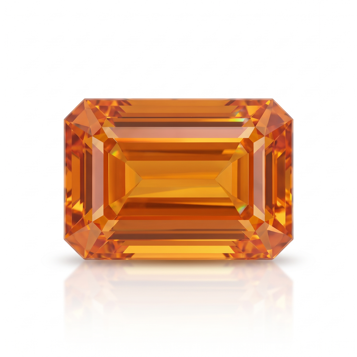 IGI Certified Laboratory Grown Yellowish Orange Sapphire | 12.05 Carat Emerald Cut | Ultra Luxury Statement Gemstone Main image