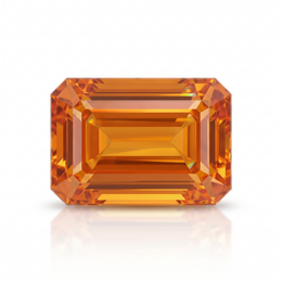 IGI Certified Laboratory Grown Yellowish Orange Sapphire | 12.05 Carat Emerald Cut | Ultra Luxury Statement Gemstone