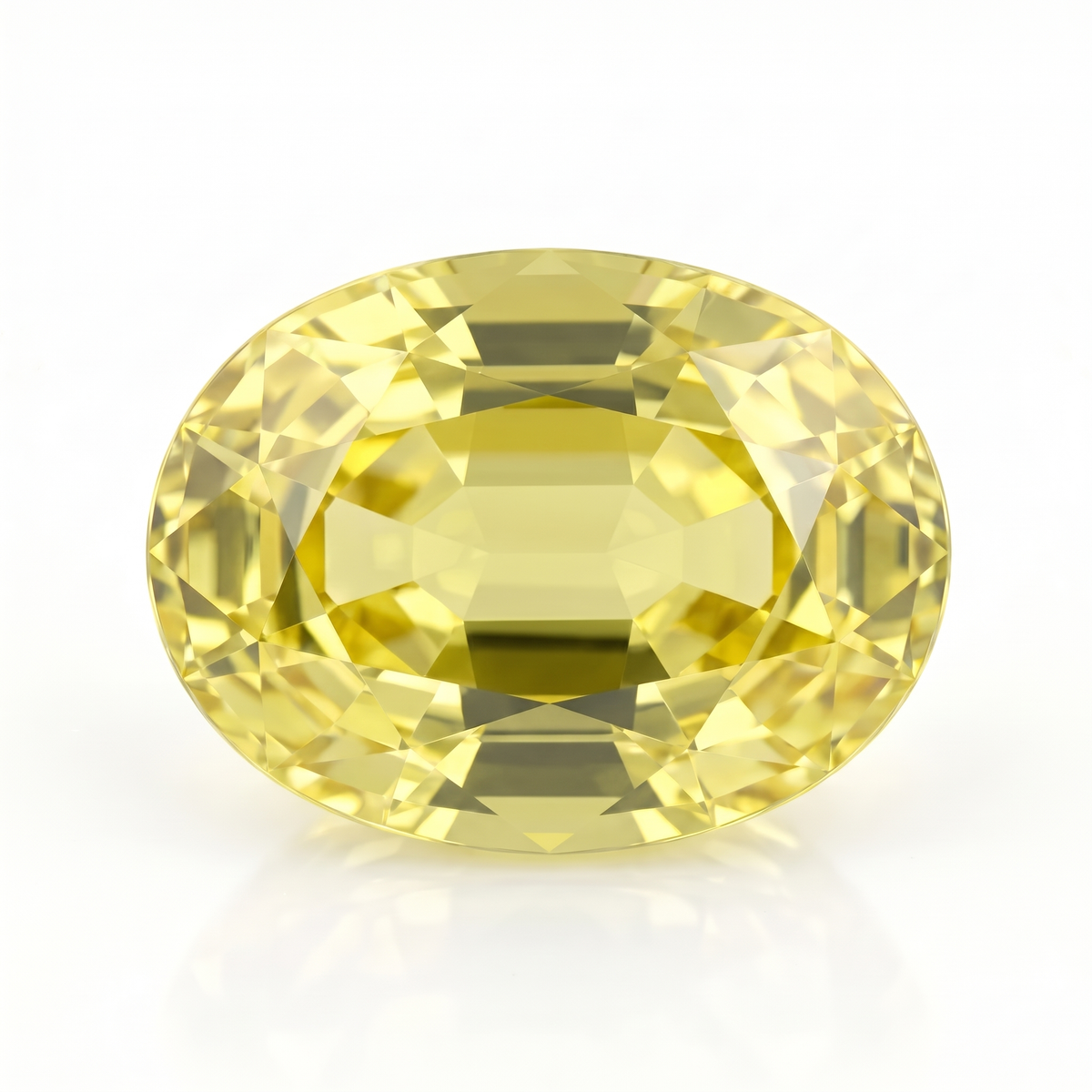 IGI Certified Laboratory Grown Yellow Sapphire | 6.11 Carat Oval Cut | Premium Statement Gemstone Main image