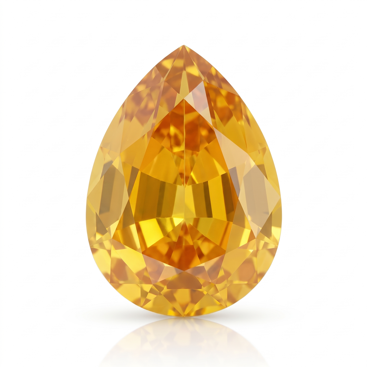 IGI Certified Laboratory Grown Orangy Yellow Sapphire | 4.79 Carat Pear Cut | Luxury Statement Gemstone Main image