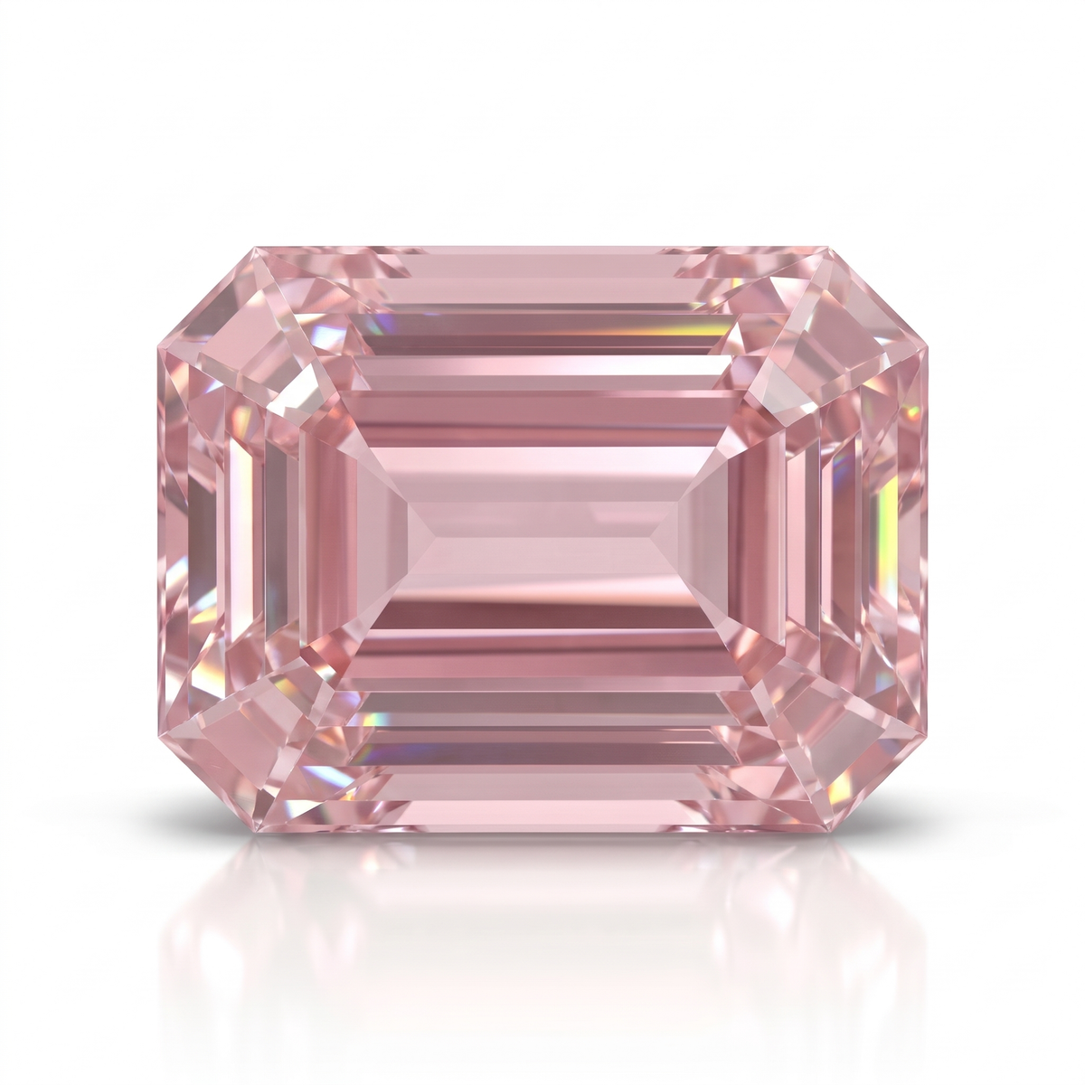 IGI Certified Laboratory Grown Orangy Pink Sapphire | 1.72 Carat Emerald Cut | Elegant Unique Gemstone Main image