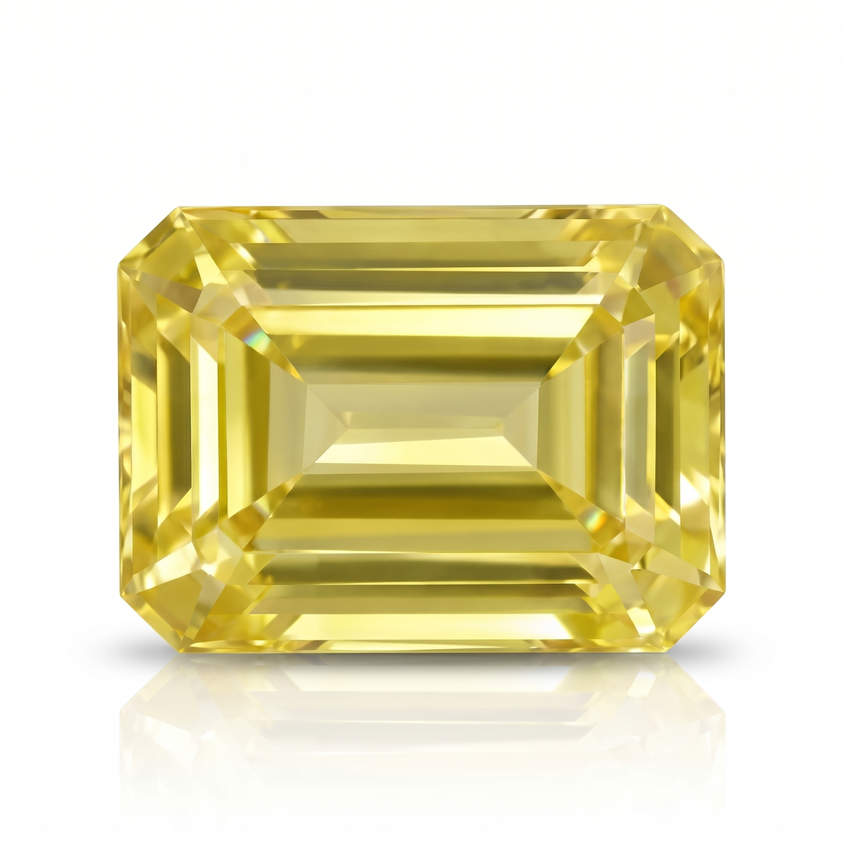 IGI Certified Laboratory Grown Yellow Sapphire | 6.01 Carat Emerald Cut | Brownish Yellow Luxury Gemstone Main image