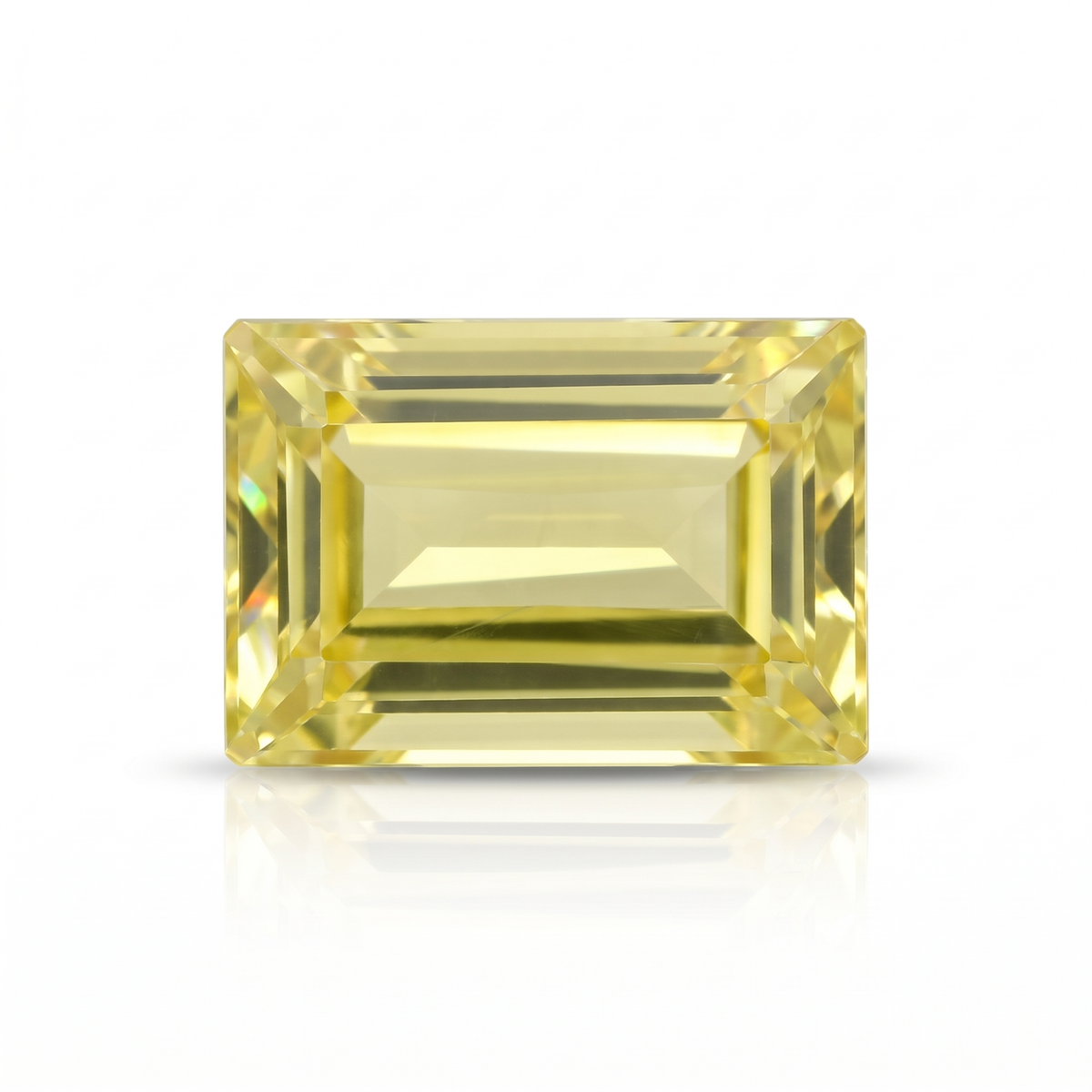 IGI Certified Laboratory Grown Yellow Sapphire | 5.57 Carat Rectangular Step Cut | Elegant Yellow Gemstone