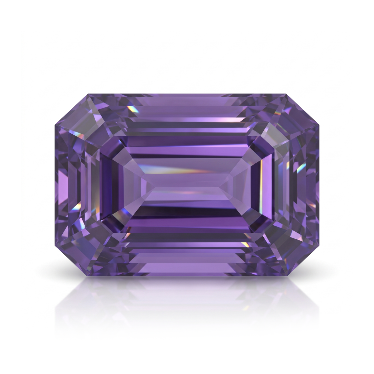 IGI Certified Color Change Sapphire | 6.67 Carat Emerald Cut | Purplish Violet to Purple Rare Gemstone Main image