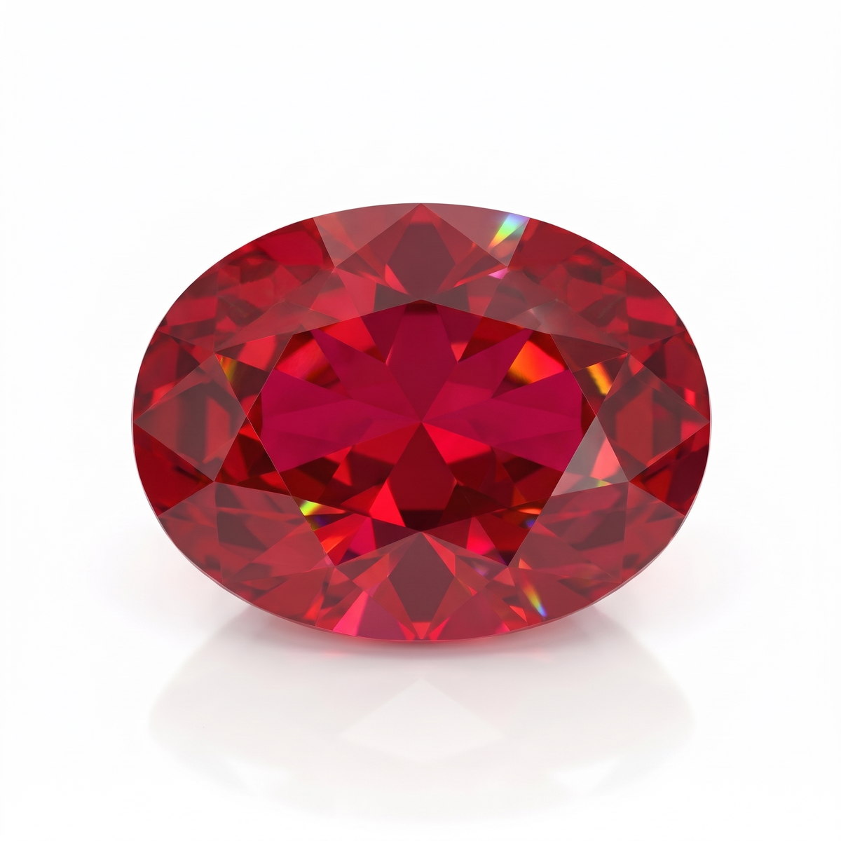 IGI Certified Laboratory Grown Ruby | 6.63 Carat Oval Brilliant Cut | Purplish Red Investment Gemstone Main image