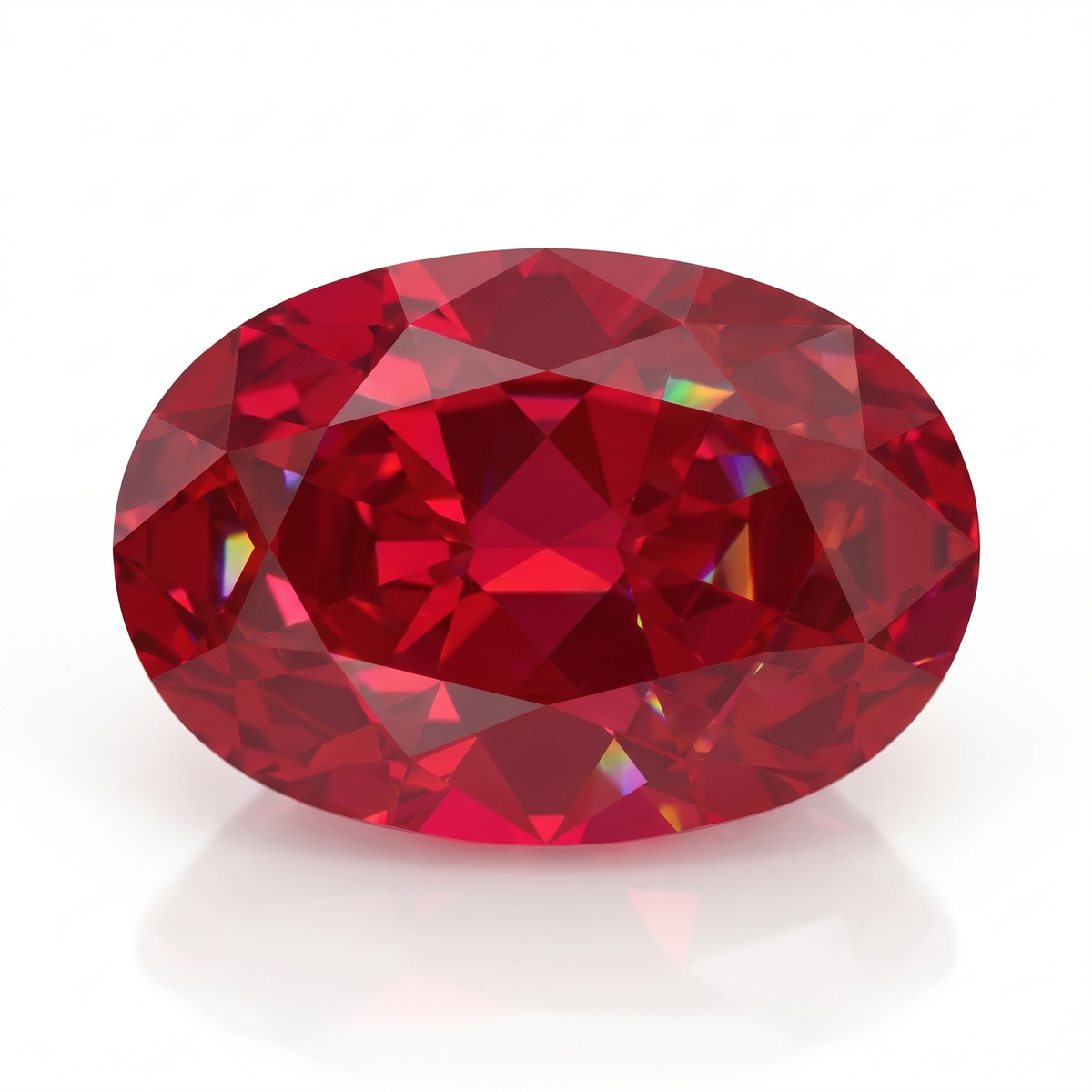 IGI Certified Laboratory Grown Ruby | 7.00 Carat Oval Brilliant Cut | Purplish Red Luxury Gemstone Main image