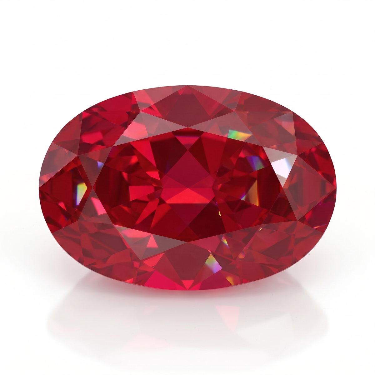 IGI Certified Laboratory Grown Ruby | 7.06 Carat Oval Brilliant Cut | Purplish Red Luxury Gemstone Main image