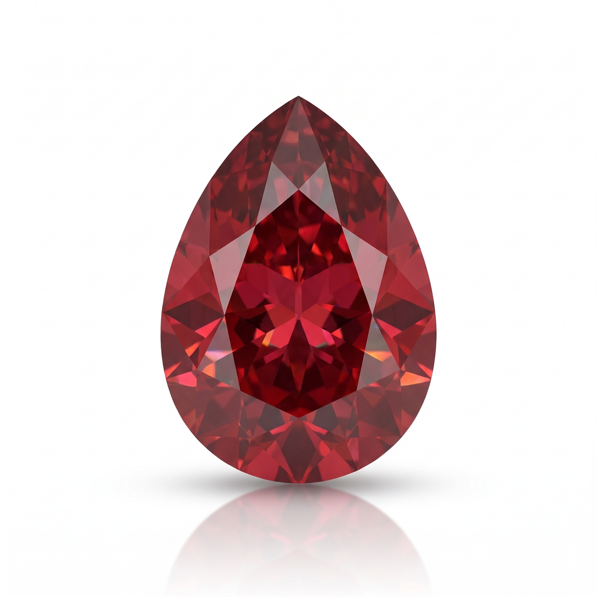 IGI Certified Laboratory Grown Ruby | 13.94 Carat Pear Mixed Cut | Purplish Red Elite Gemstone Main image