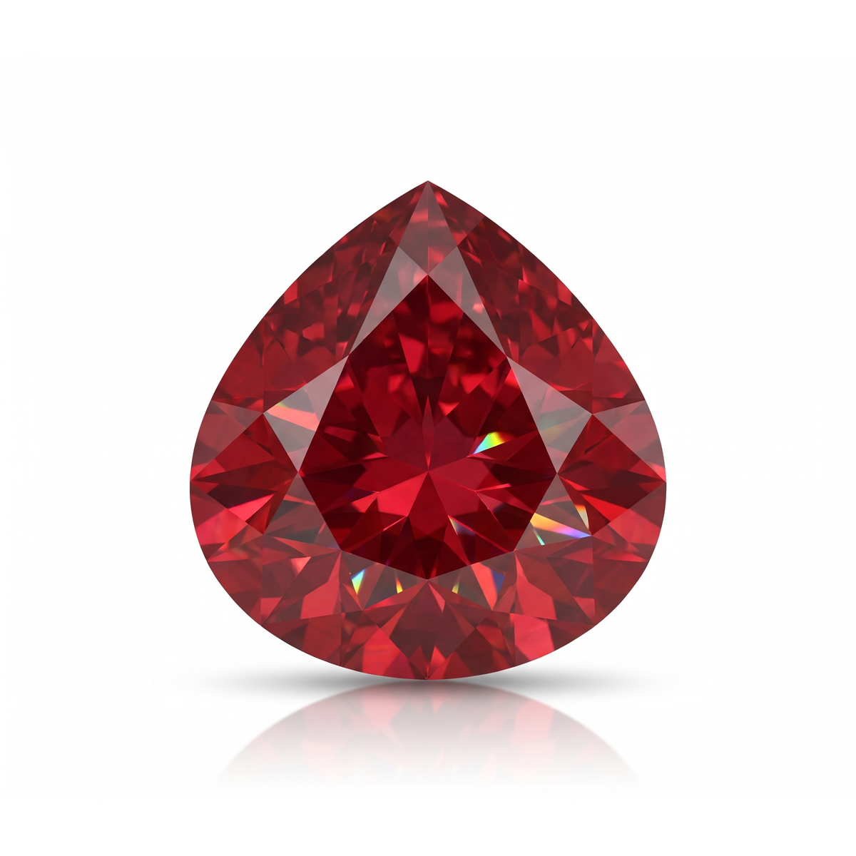 IGI Certified Laboratory Grown Ruby | 4.79 Carat Pear Modified Brilliant Cut | Purplish Red Gemstone Main image