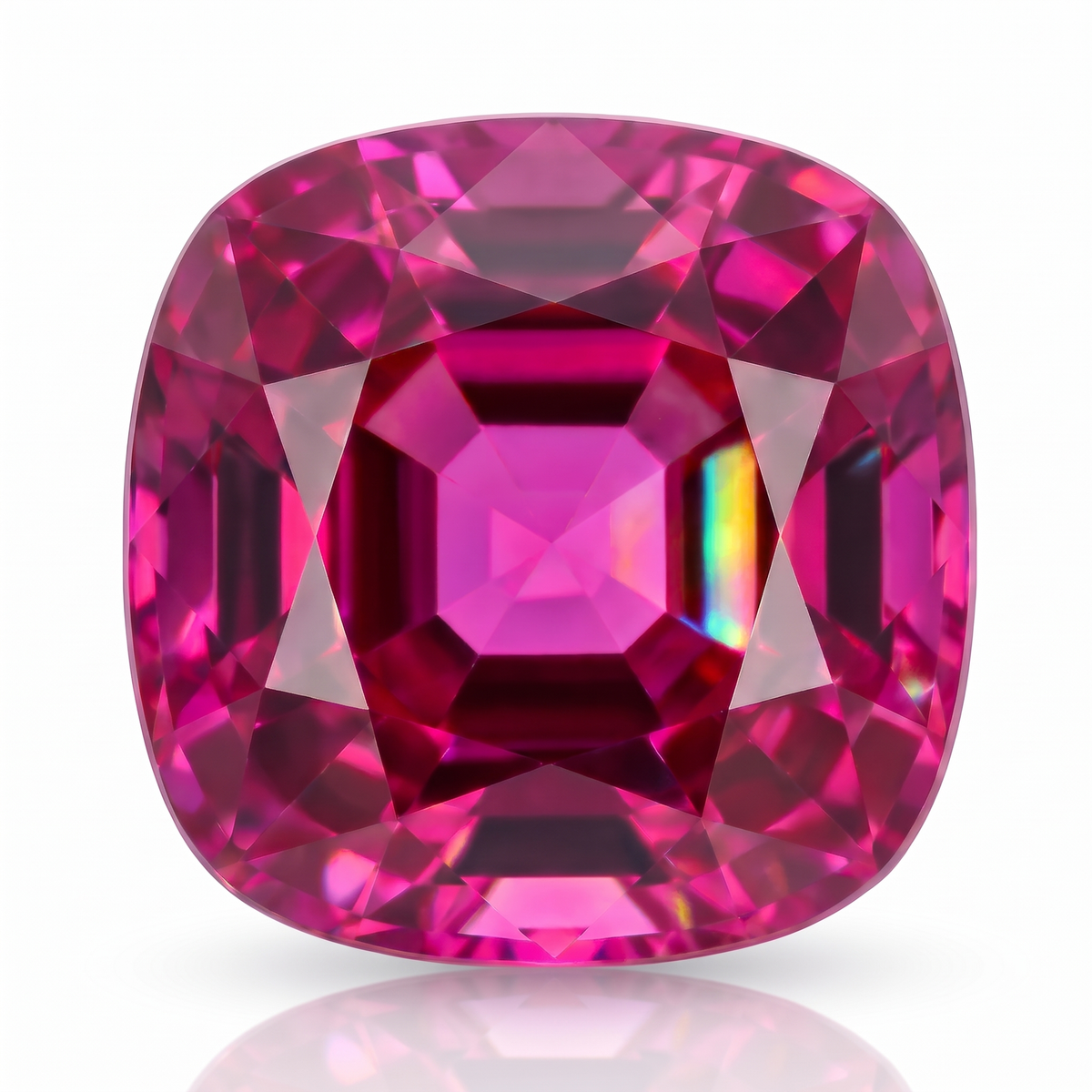 IGI Certified Laboratory Grown Pink Sapphire | 5.23 Carat Square Cushion Mixed Cut | Vibrant Pink Gemstone