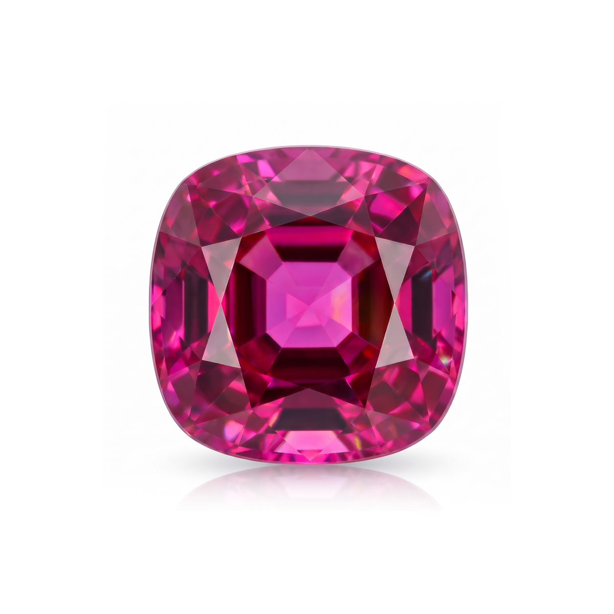 IGI Certified Laboratory Grown Pink Sapphire | 5.23 Carat Square Cushion Mixed Cut | Vibrant Pink Gemstone Main image
