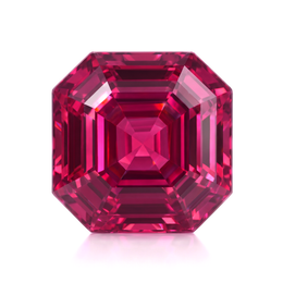 IGI Certified Laboratory Grown Pink Sapphire | 15.85 Carat Square Emerald Cut | Purplish Pink Gemstone