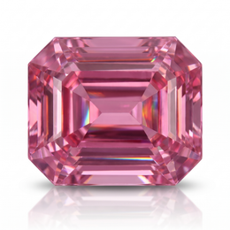 IGI Certified Laboratory Grown Pink Sapphire | 7.30 Carat Emerald Cut | Light Pink Gemstone