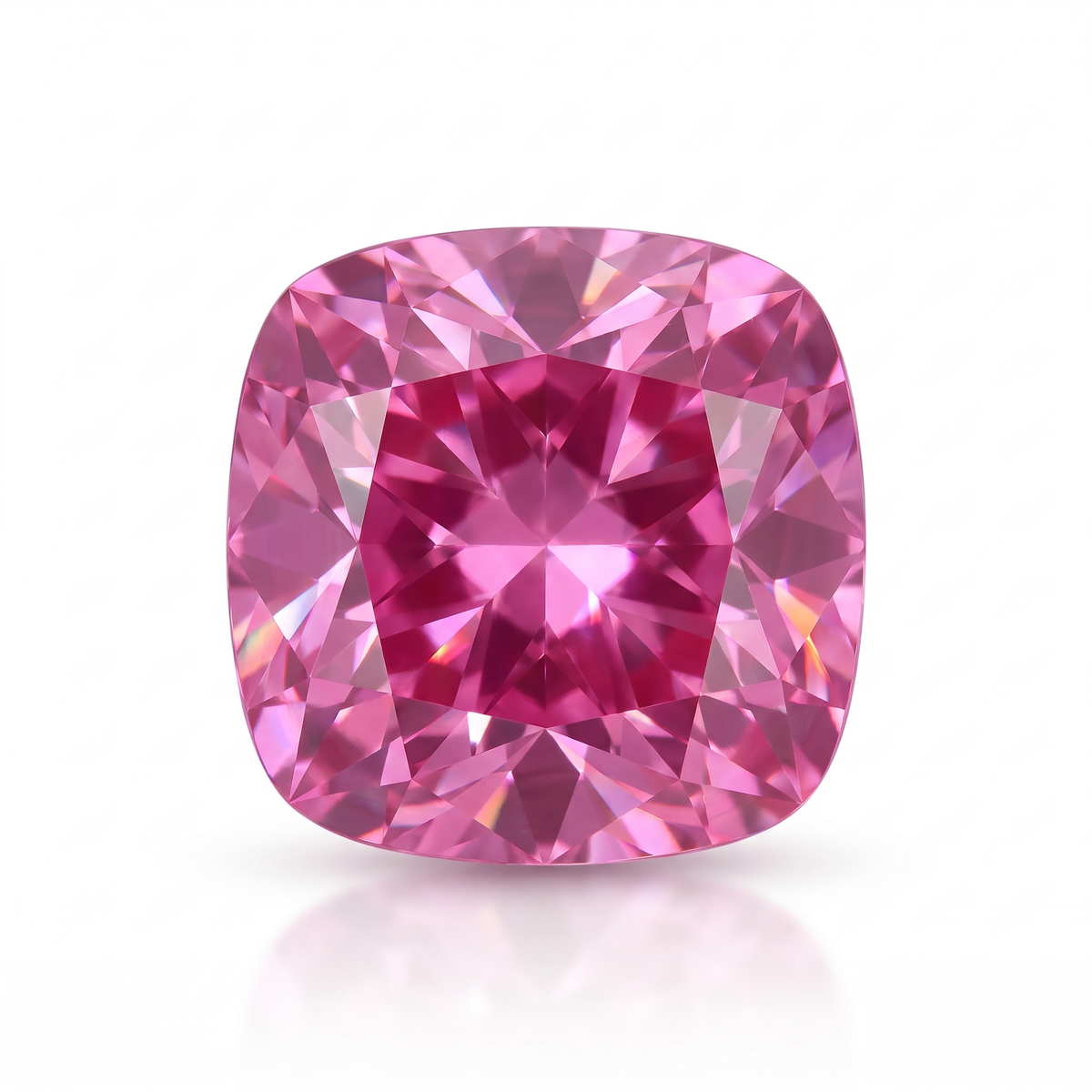 IGI Certified Laboratory Grown Pink Sapphire | 2.91 Carat Square Cushion Mixed Cut | Elegant Purplish Pink Gemstone