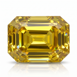 IGI Certified Laboratory Grown Yellow Sapphire | 17.25 Carat Emerald Cut | Premium Bright Yellow Gemstone