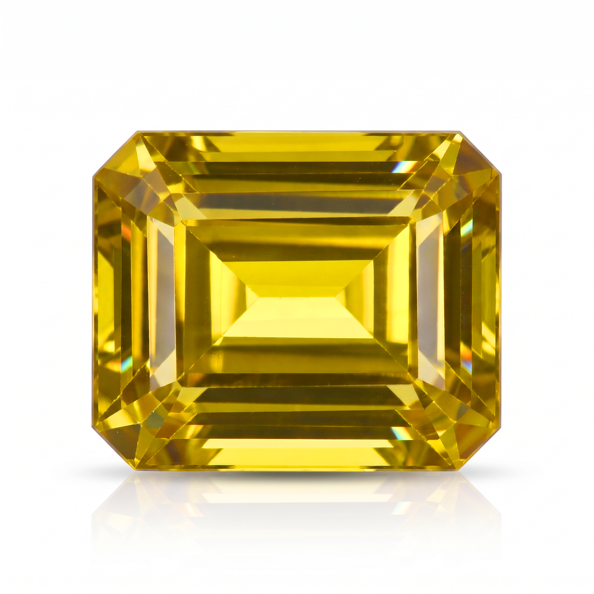 IGI Certified Laboratory Grown Yellow Sapphire | 28.86 Carat Emerald Cut | High-End Luxury Statement Gemstone Main image