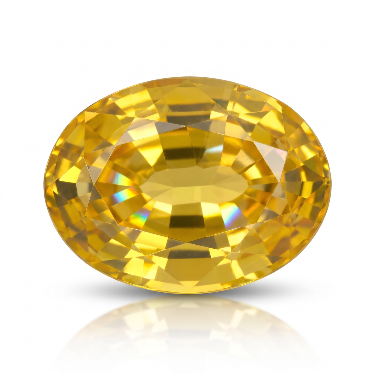 IGI Certified Laboratory Grown Yellow Sapphire | 20.49 Carat Oval Mixed Cut | Luxury Bright Yellow Gemstone Main image