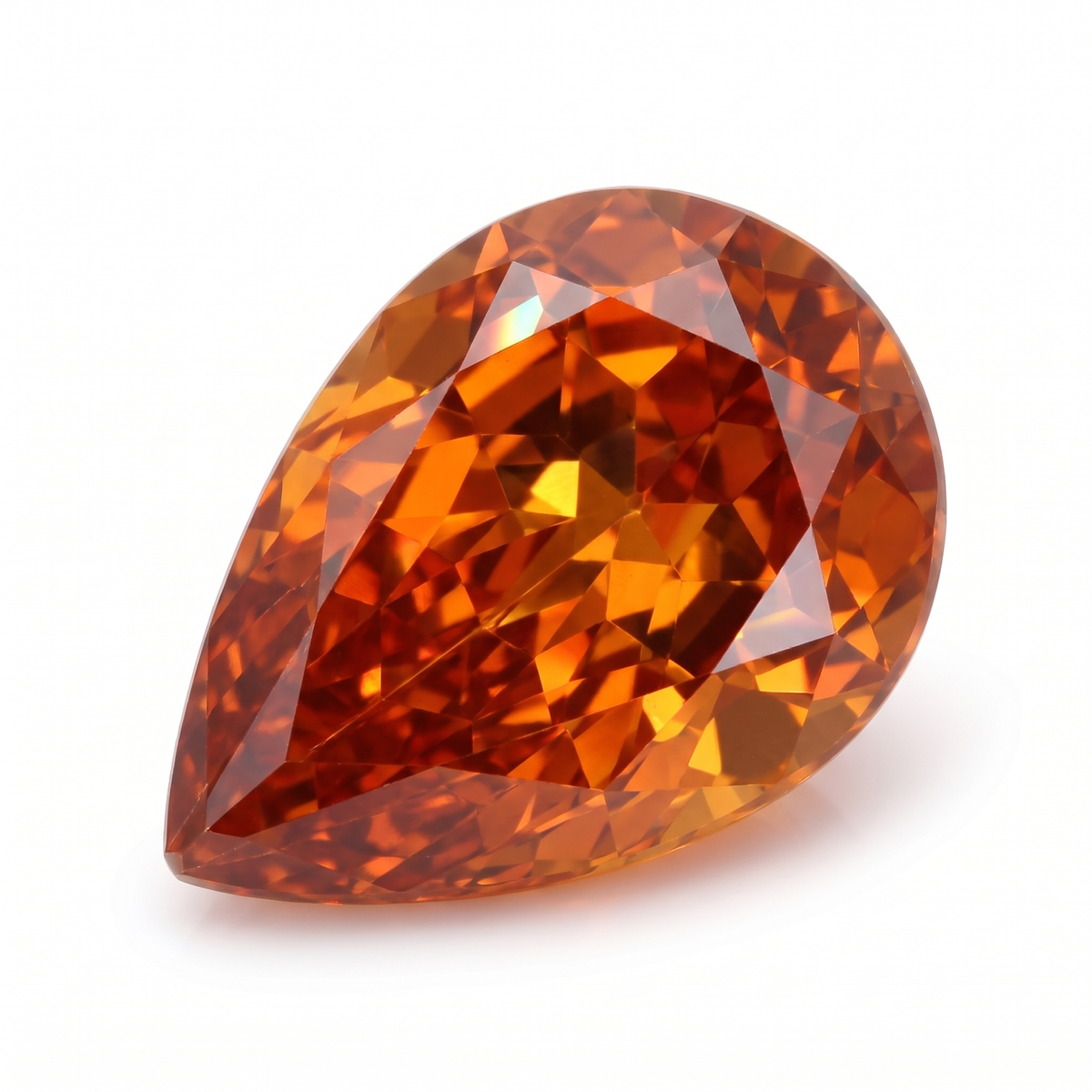 IGI Certified Laboratory Grown Orange Sapphire | 1.07 Carat Pear Mixed Cut | Vivid Orange Gemstone