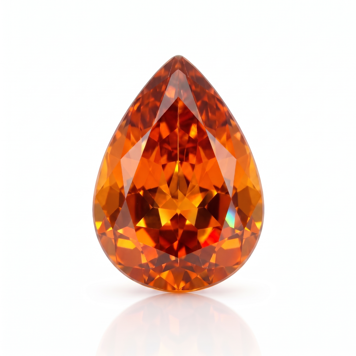 IGI Certified Laboratory Grown Orange Sapphire | 1.07 Carat Pear Mixed Cut | Vivid Orange Gemstone