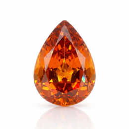 IGI Certified Laboratory Grown Orange Sapphire | 1.07 Carat Pear Mixed Cut | Vivid Orange Gemstone