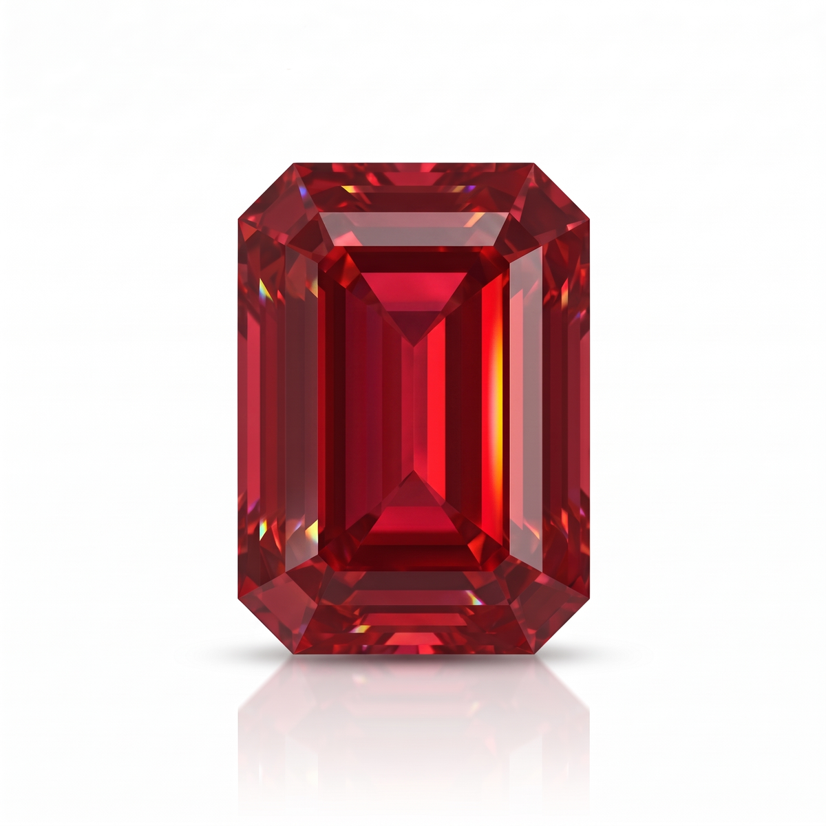 IGI Certified Laboratory Grown Ruby | 16.15 Carat Emerald Cut | Purplish Re Main image