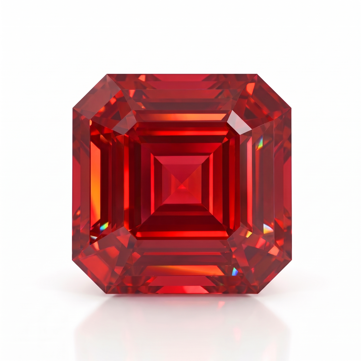 IGI Certified Laboratory Grown Ruby | 18.35 Carat Square Emerald Cut | Premium Statement Red Gemstone Main image