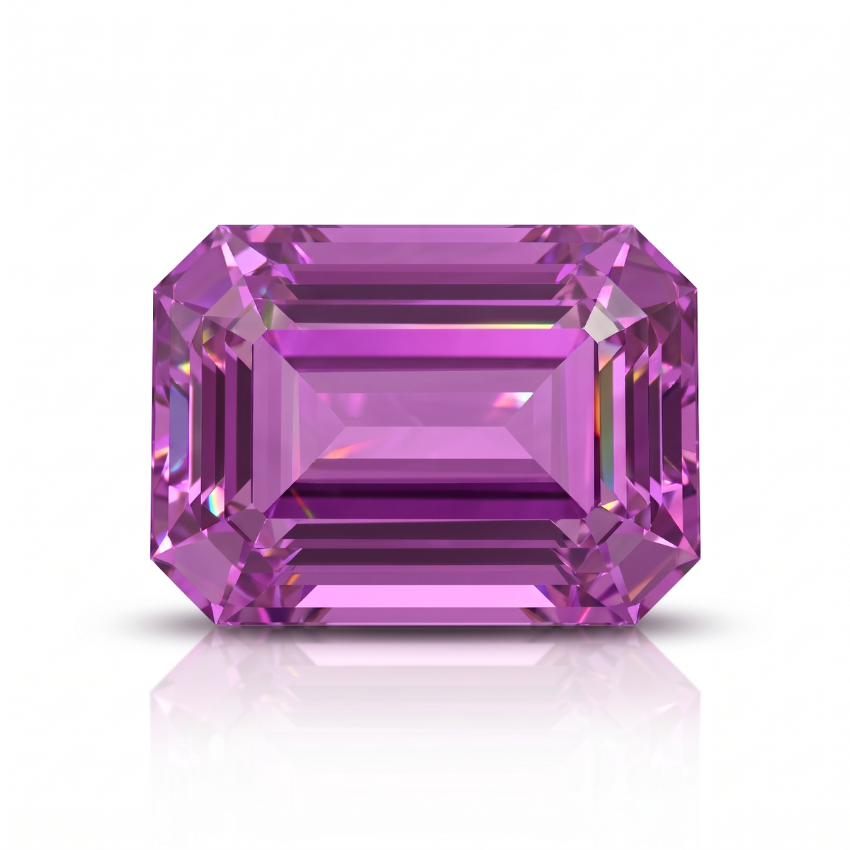 IGI Certified Laboratory Grown Pink Sapphire | 6.41 Carat Emerald Cut | Luxury Statement Gemstone Main image