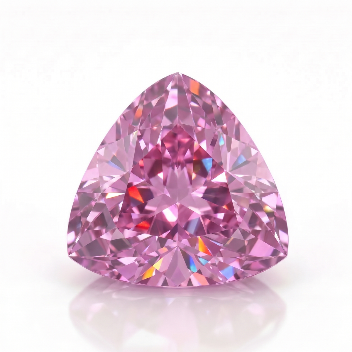 IGI Certified Laboratory Grown Purplish Pink Sapphire | 3.28 Carat Trilliant Mixed Cut | Luxury Gemstone Main image