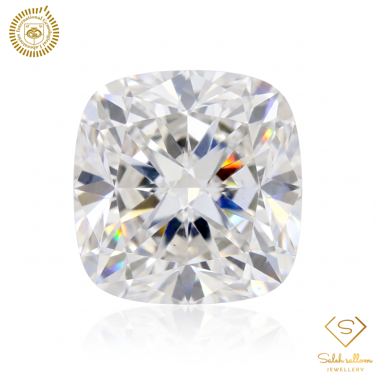 0.89 Carat Natural Cushion Diamond – D Color, SI1 Clarity | IGL Certified