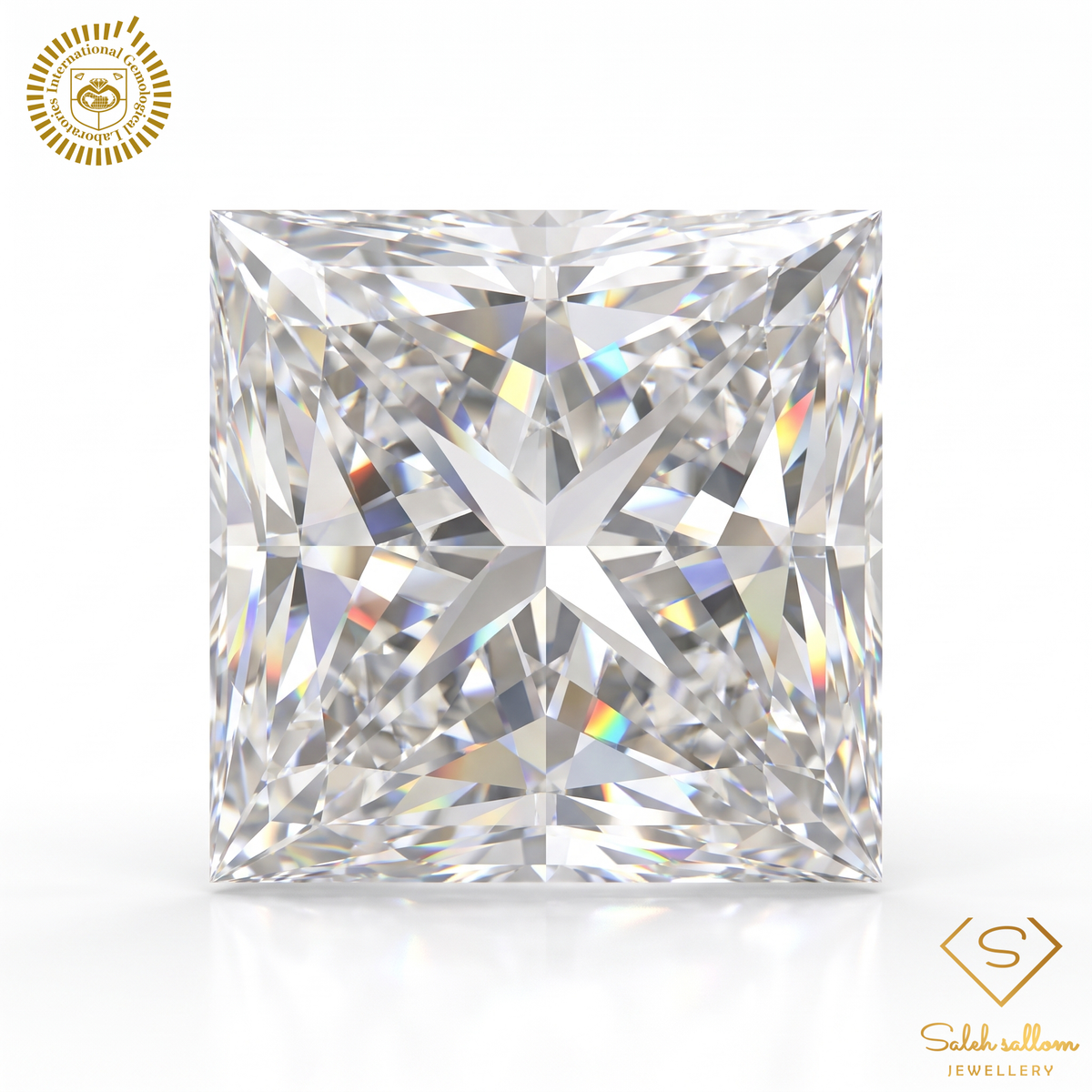 0.54 Carat Natural Princess-Cut Diamond – D Color, VVS2 Clarity | IGL Certified