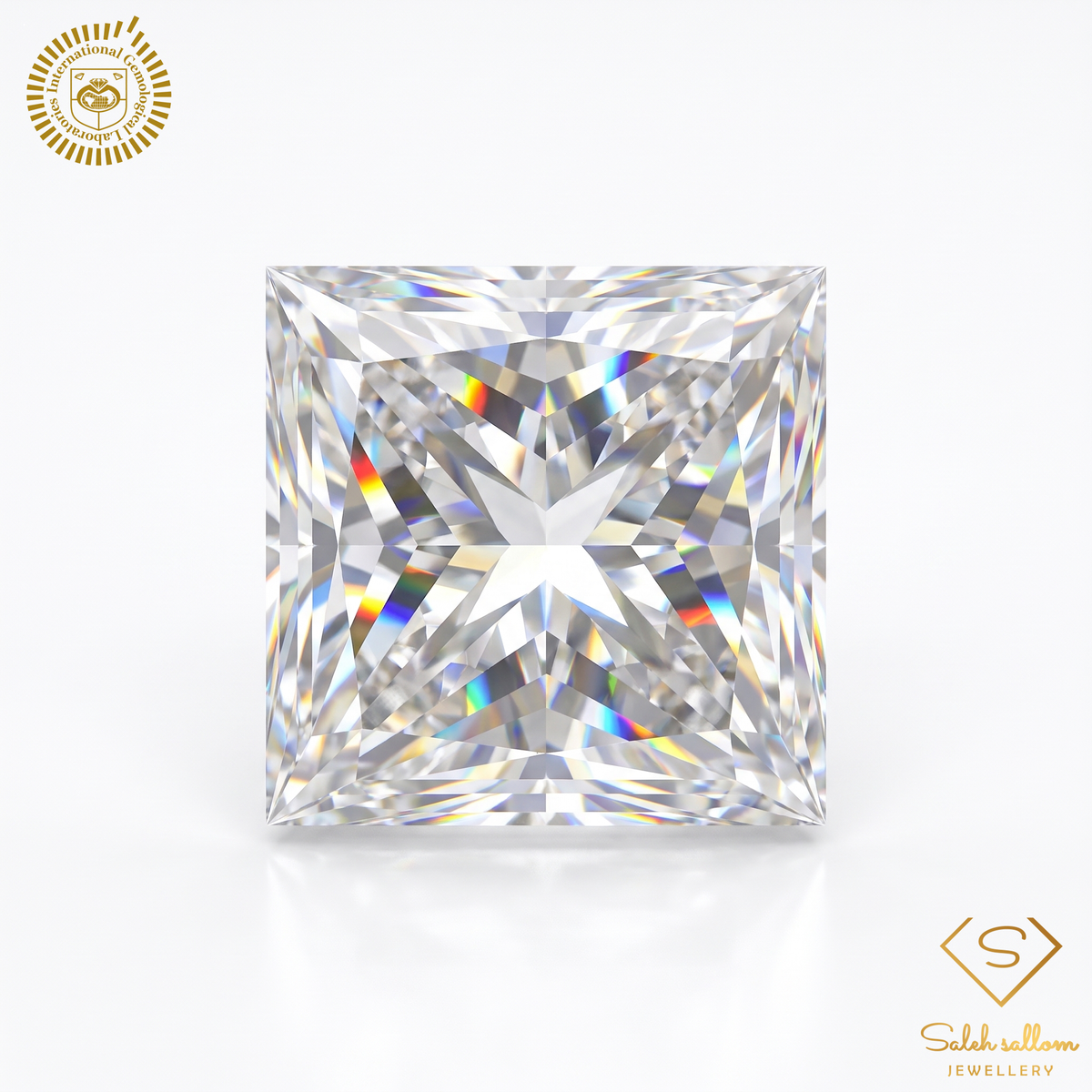 0.54 Carat Natural Princess-Cut Diamond – D Color, VVS2 Clarity | IGL Certified