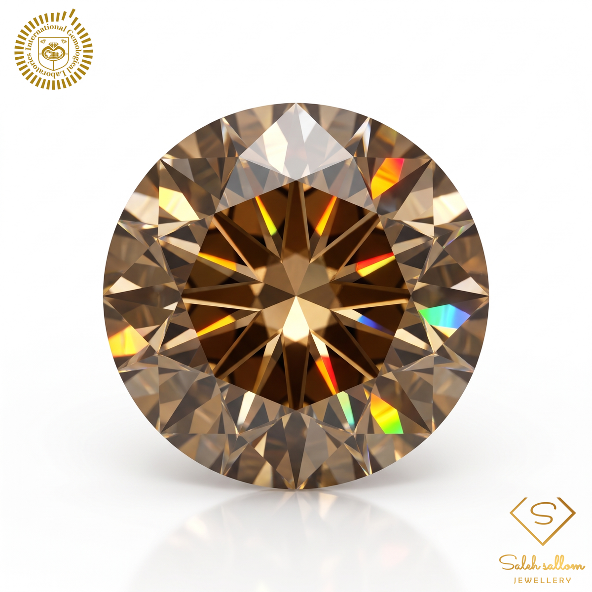 0.47 Carat Natural Fancy Brownish Yellow Diamond – Round Brilliant | VVS2 Clarity | IGL Certified
