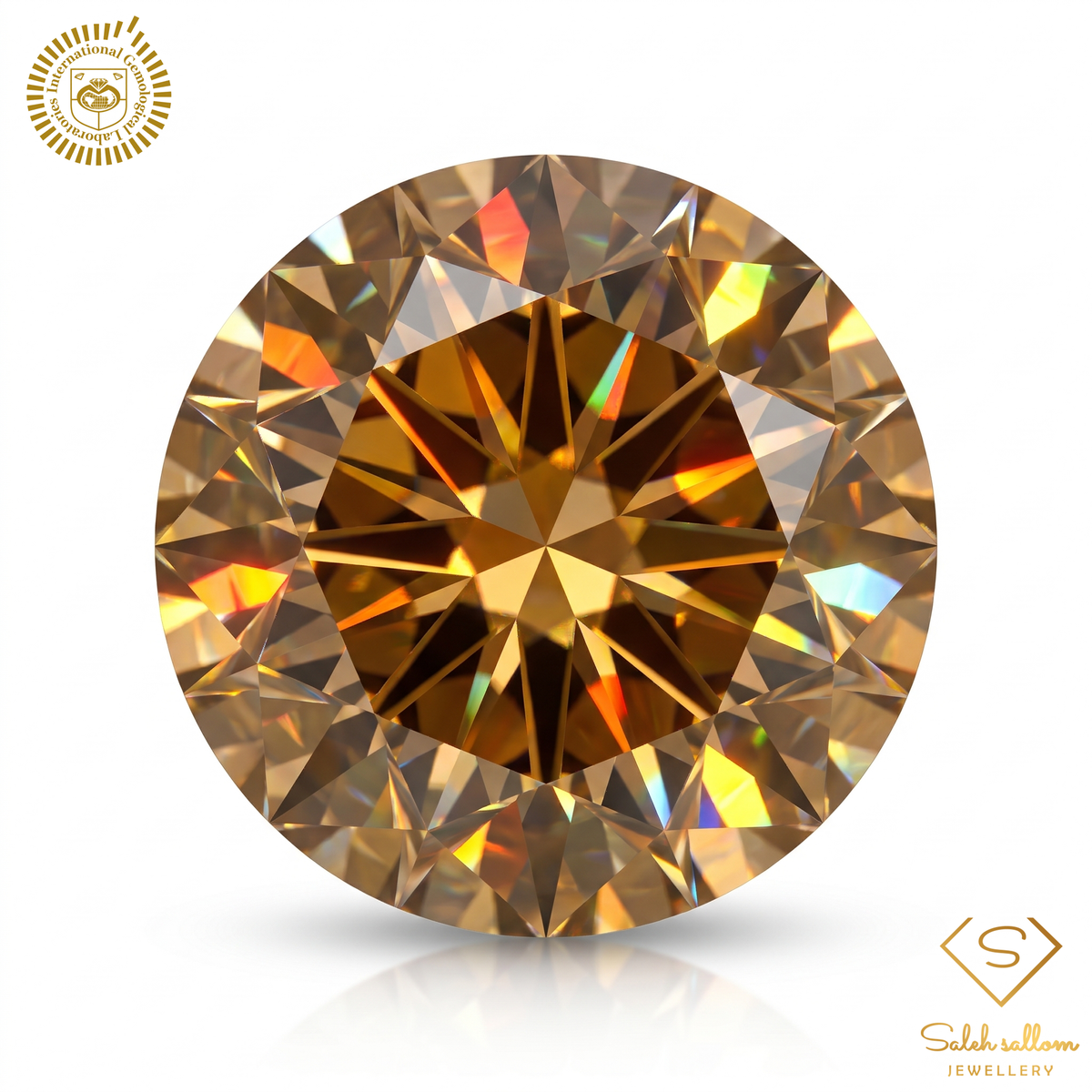 0.47 Carat Natural Fancy Brownish Yellow Diamond – Round Brilliant | VVS2 Clarity | IGL Certified