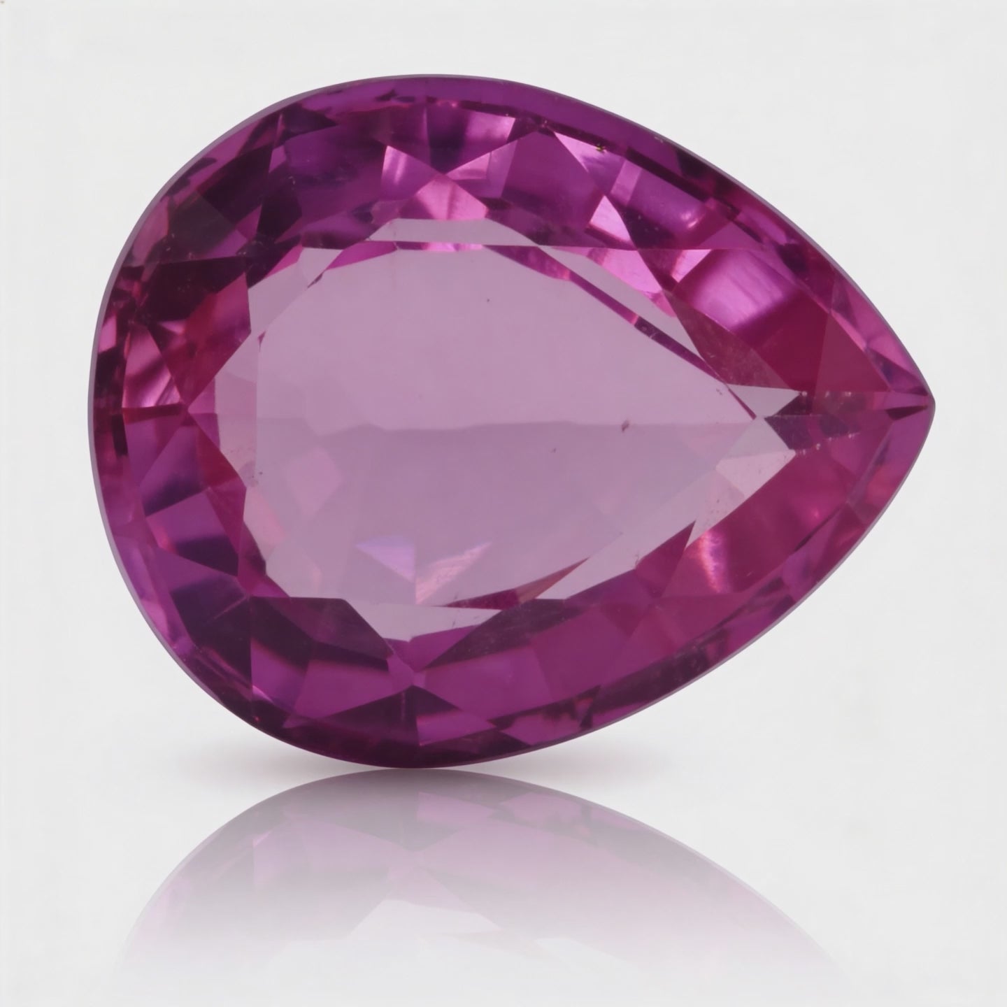 IGI Certified Laboratory Grown Pink Sapphire | 24.45 Carat Pear Mixed Cut | Luxury Purplish Pink Gemstone