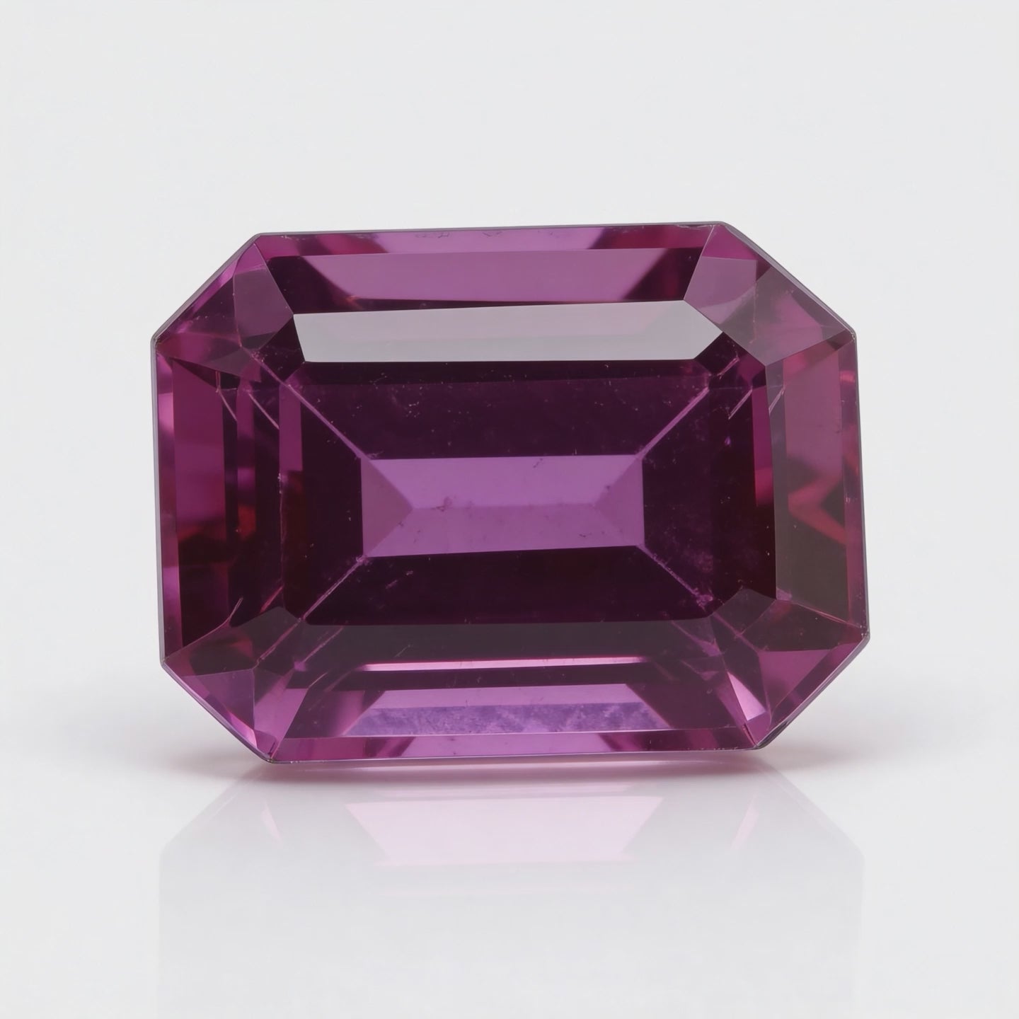 IGI Certified Laboratory Grown Pink Sapphire | 6.15 Carat Emerald Cut | Premium Purplish Pink Gemstone