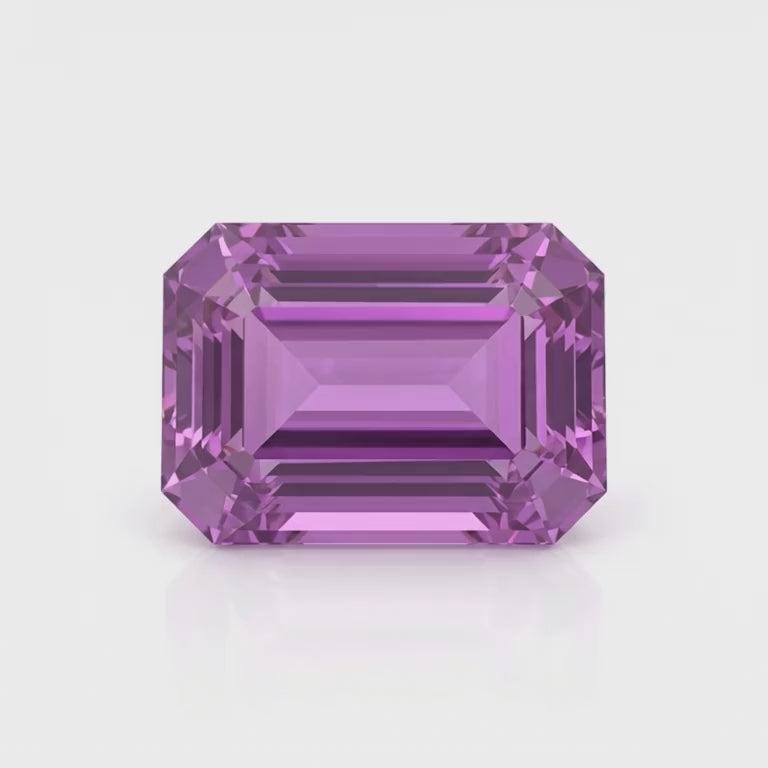 IGI Certified Laboratory Grown Pink Sapphire | 6.41 Carat Emerald Cut | Luxury Statement Gemstone