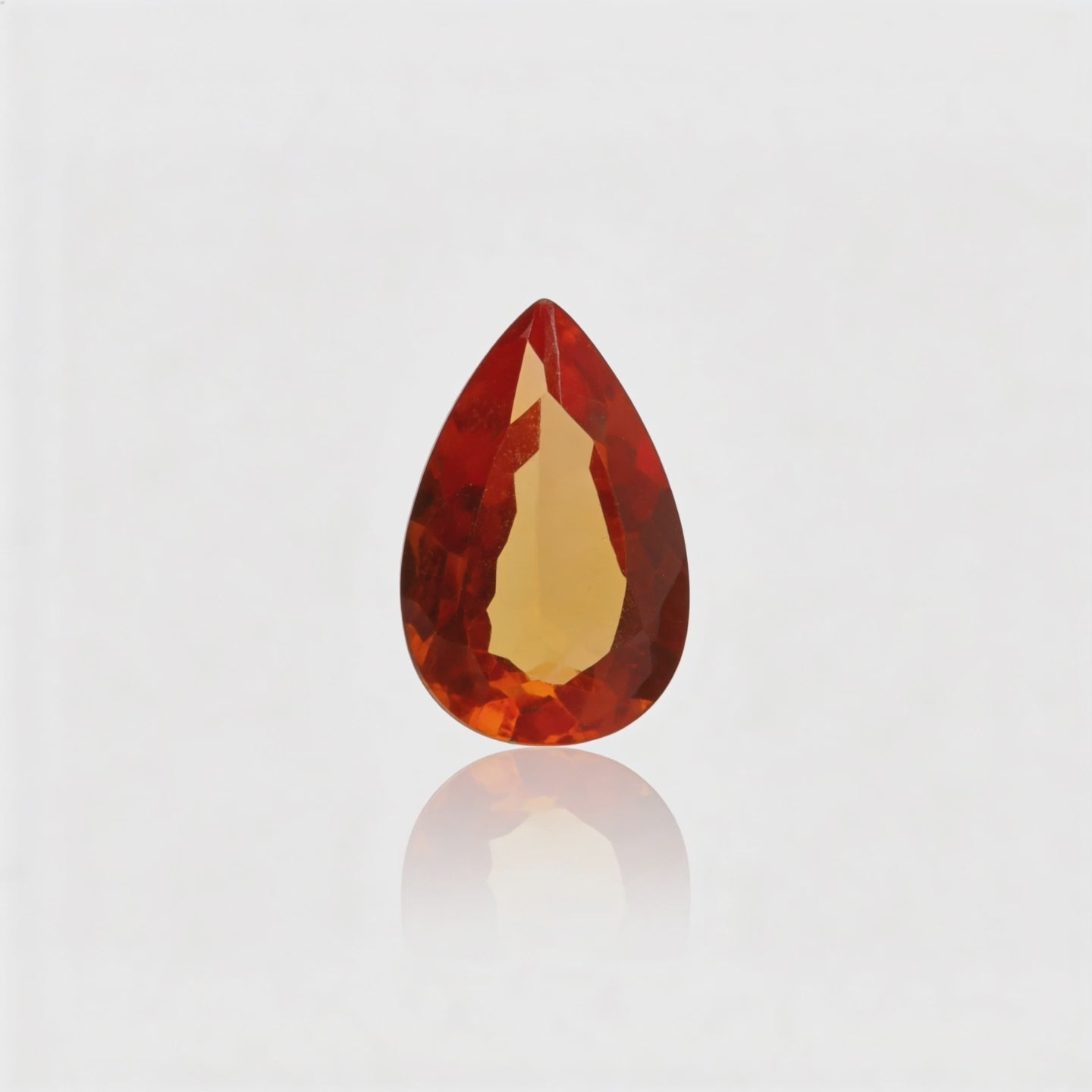 IGI Certified Laboratory Grown Orange Sapphire | 1.07 Carat Pear Mixed Cut | Vivid Orange Gemstone