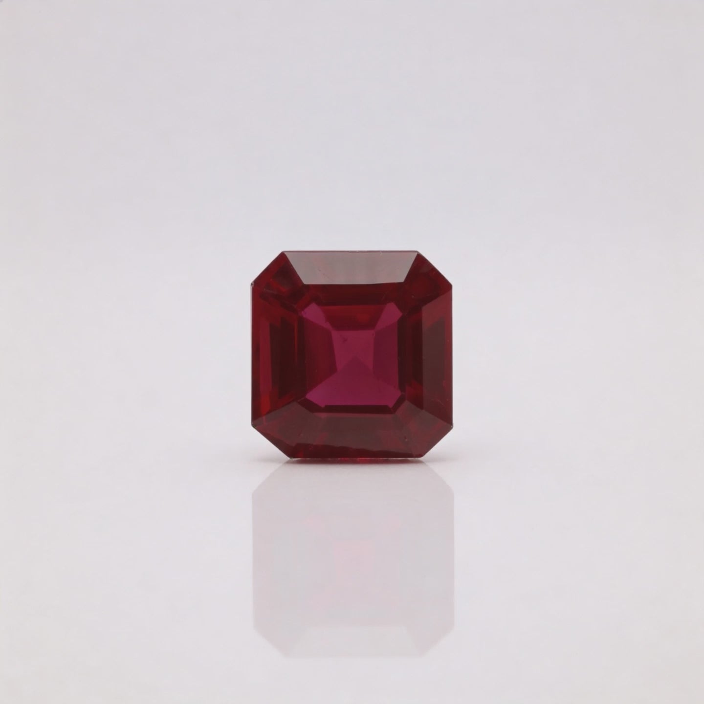 IGI Certified Laboratory Grown Ruby | 6.31 Carat Square Emerald Cut | Purplish Red Precision Gem