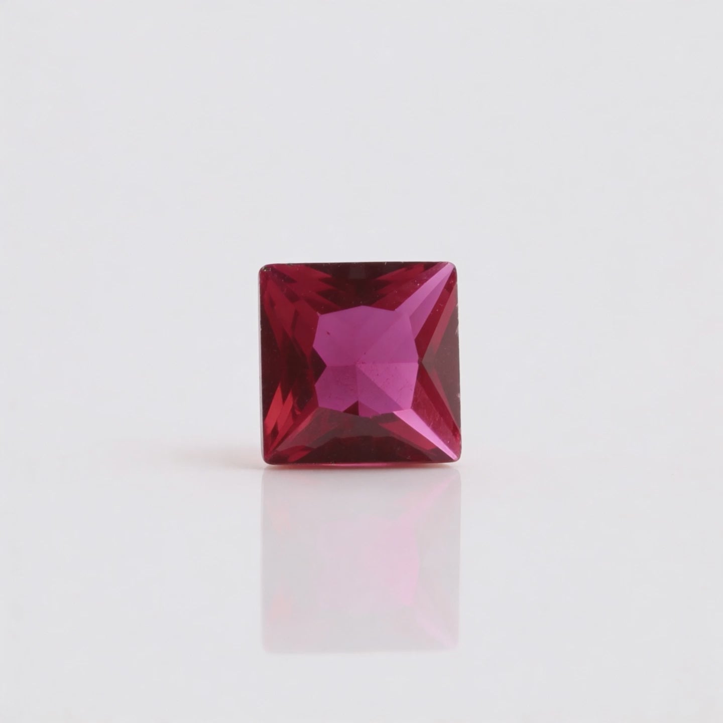 IGI Certified Laboratory Grown Ruby | 1.25 Carat Princess Cut | Purplish Red Gemstone