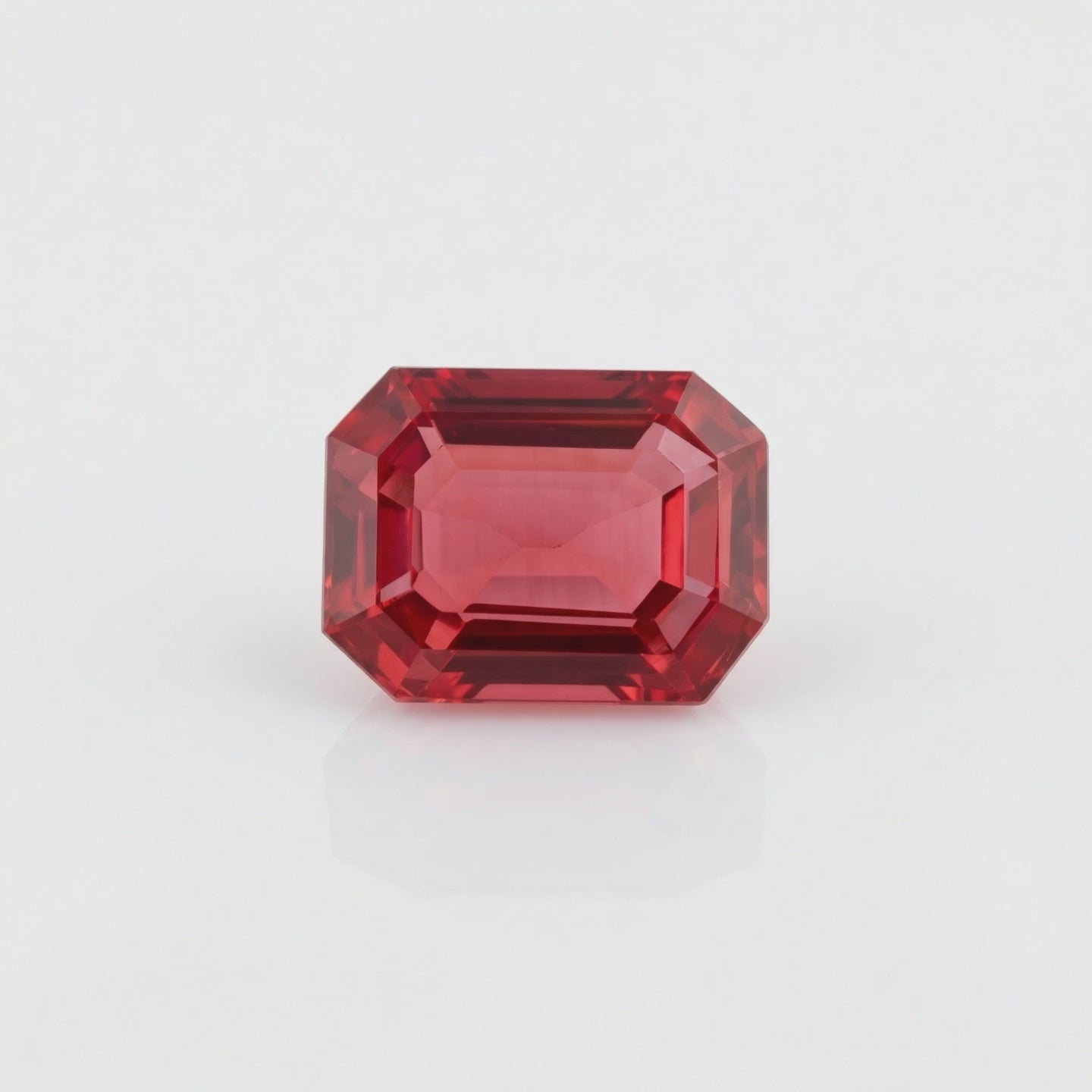 IGI Certified Laboratory Grown Orangy Red Ruby | 9.87 Carat Emerald Cut | Luxury Gemstone
