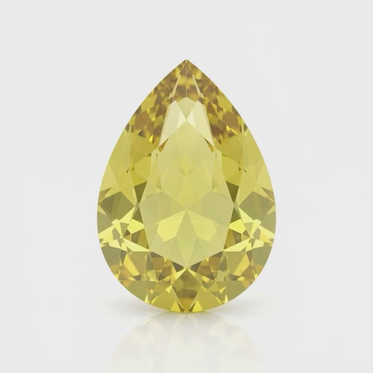 IGI Certified Laboratory Grown Yellow Sapphire | 4.33 Carat Pear Mixed Cut | Premium Bright Yellow Gem