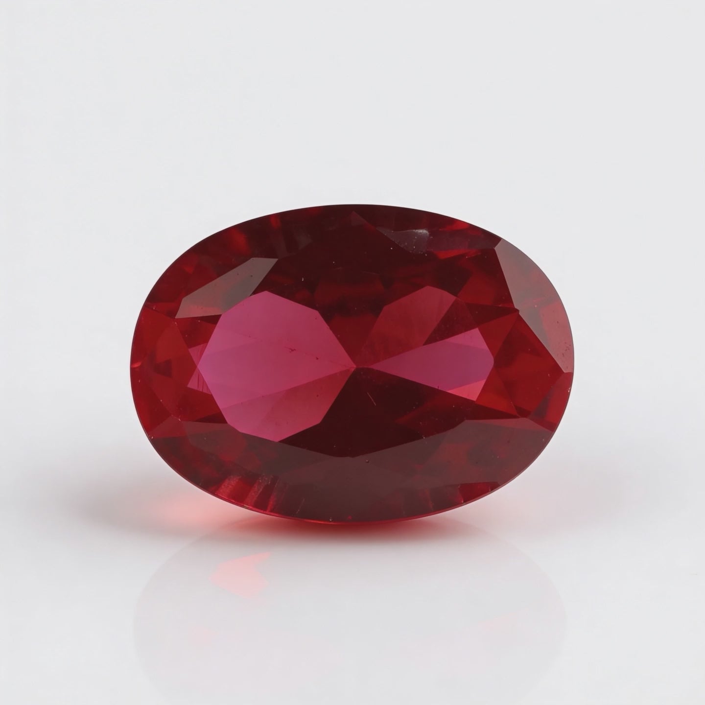 IGI Certified Laboratory Grown Ruby | 6.88 Carat Oval Brilliant Cut | Purplish Red Premium Gemstone